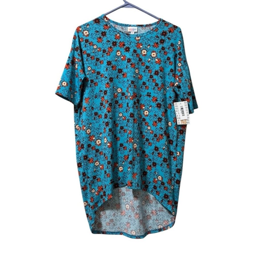 LuLaRoe Irma Top Puzzle Colorful Size XS Hi Low Teacher Travel Loungewear‎ NWT